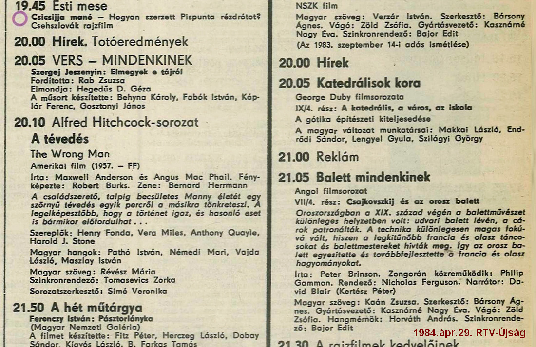 RTV: 1984: T�ved�s